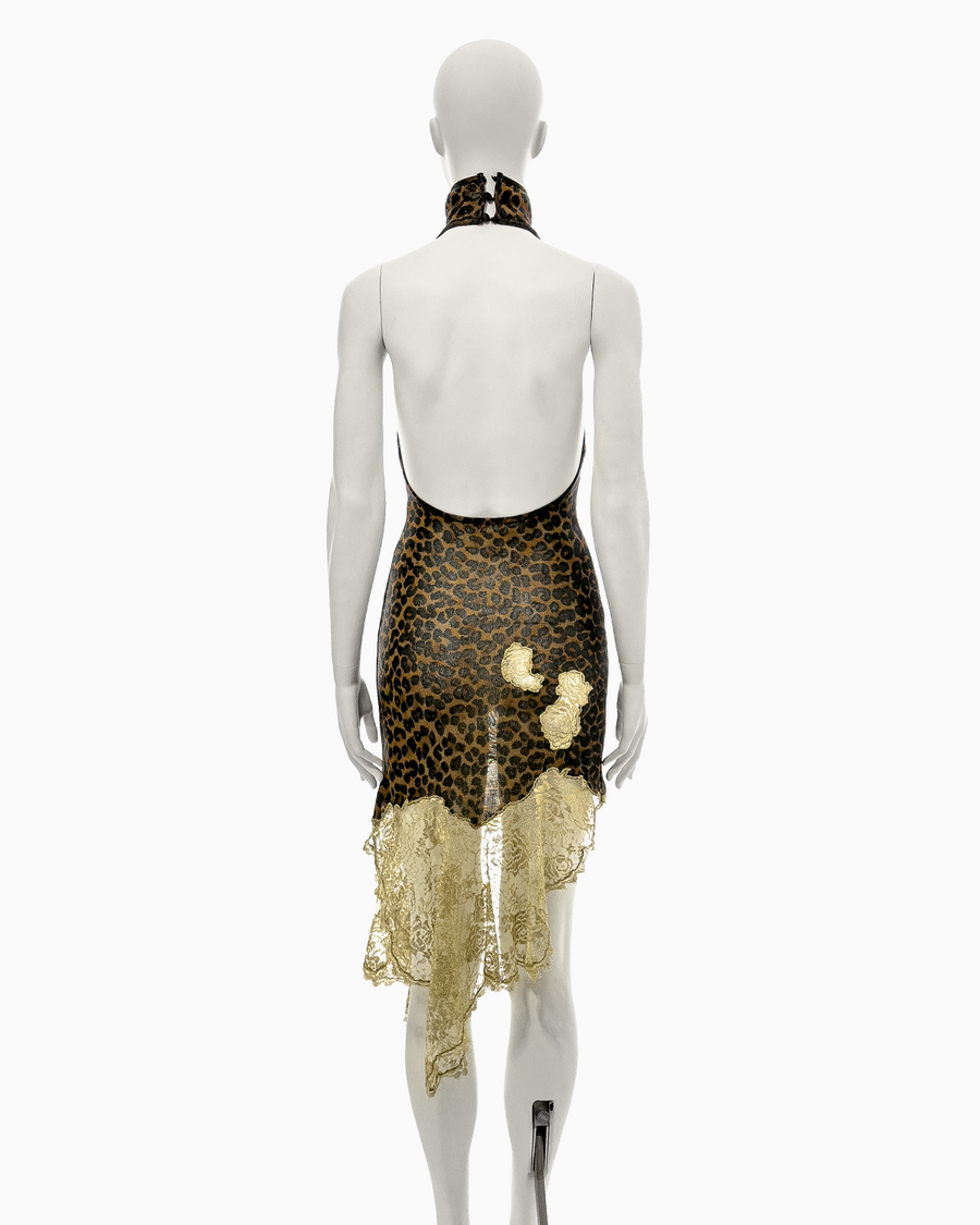 Christian Dior by John Galliano Animal Print Dress with Lace Detail, Fall/Winter 2000 "Fly Girls"