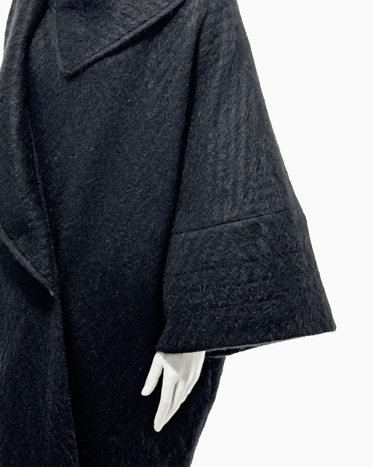 1999 F/W "Māori" John Galliano Black Mohair Cacoon Coat with Māori Motifs