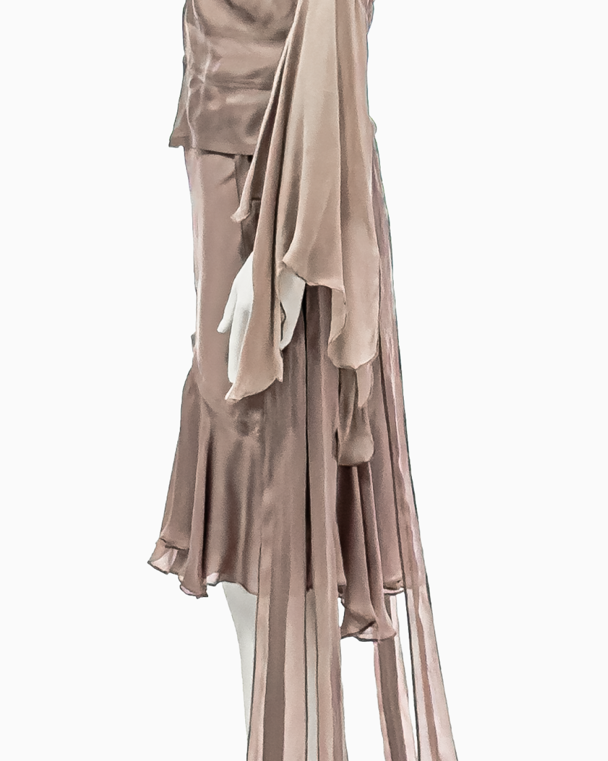 Yves Saint Laurent by Tom Ford Mauve Silk Belted Blouse & Skirt Set, Spring/Summer 2003