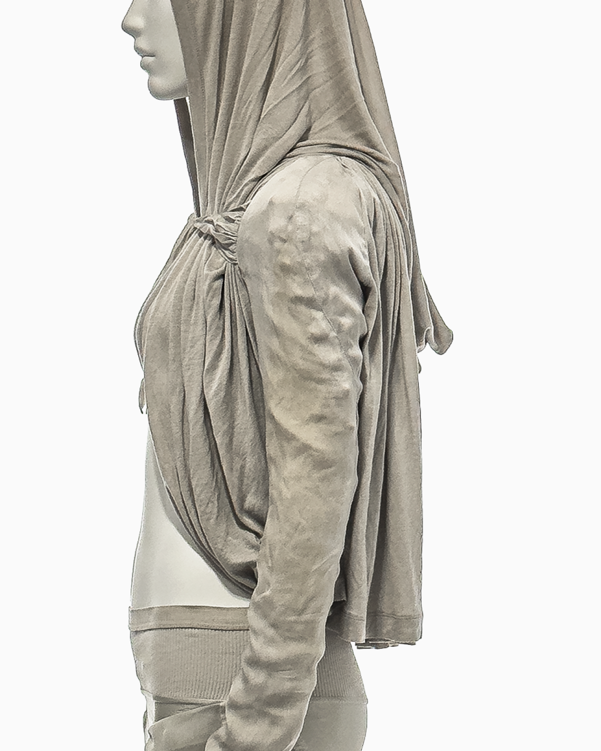 Rick Owens Pearl Rayon Top with Scarfication Sleeves and Pearl Bias-Cut Coba Skirt Ensemble, Spring/Summer 2007 "Wishbone"