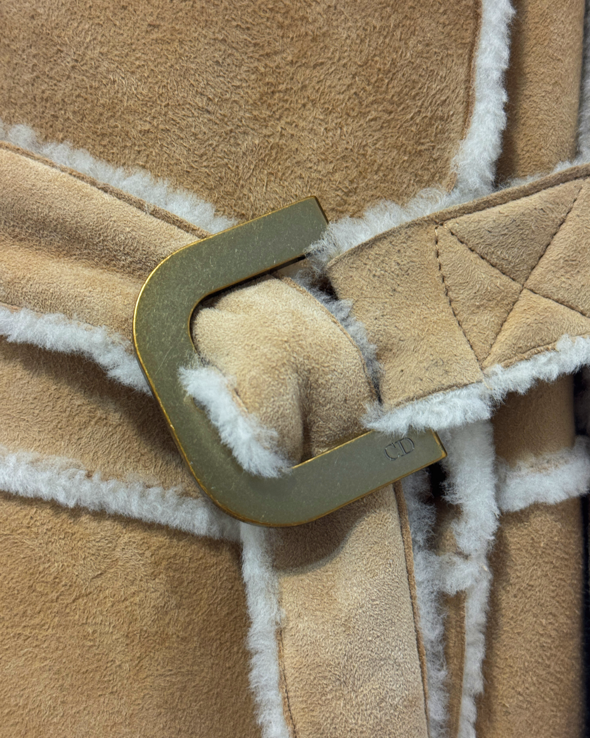 Christian Dior by John Galliano Tan Sheepskin Shearling Fur Coat, Fall/Winter 2002