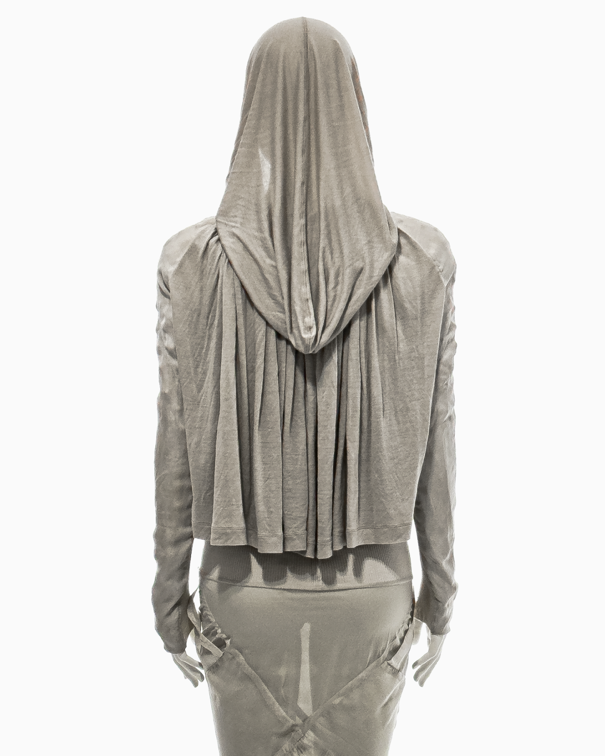 Rick Owens Pearl Rayon Top with Scarfication Sleeves and Pearl Bias-Cut Coba Skirt Ensemble, Spring/Summer 2007 "Wishbone"